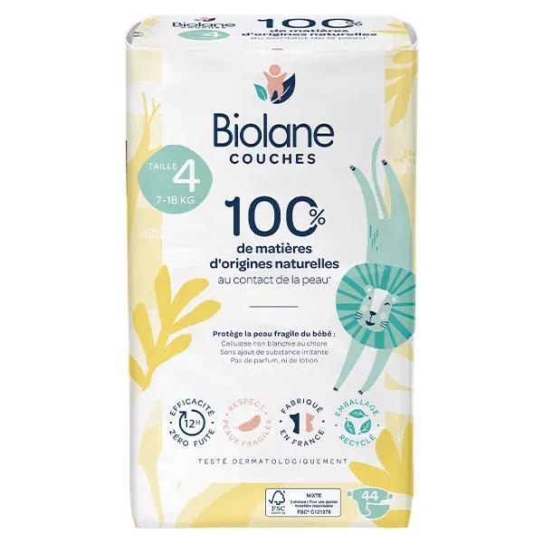 Couches Naturelles Taille 4 Ultra-Absorbant Pas de Fuite 44 unités