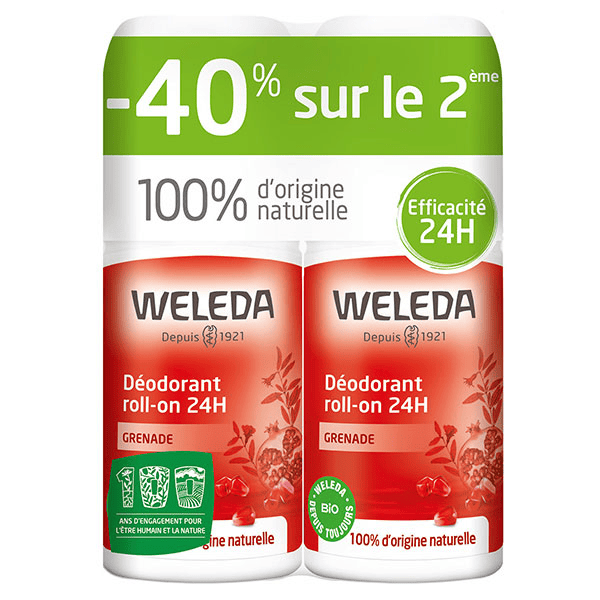 Grenade Déodorant 24h Roll-On Bio Lot de 2 x 50ml