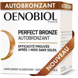 Oenobiol Perfect Bronze Autobronzant - Efficace Dès Le 1Er Mois Sans Soleil - Concentration De 5 Pigments 100% D'Origine Végétale - Complément Alimentaire 30 Capsules - Programme 1 Mois