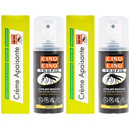 Cinq SUR Cinq  Kit Spray Tropic Anti-Moustiques 75ml + Crème Apaisante Piqûre Insectes et Végétaux 40g - Promo Duo