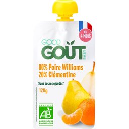 Good Gout Déssert Bébé Poire Clémentine 4 Mois Bio 120g