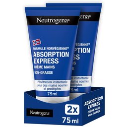 Crème Mains Hydratation Instantanée Peaux sèches 2x75 ml