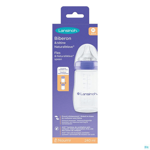 Momma Biberon avec Tétine NaturalWave Débit Moyen 240ml