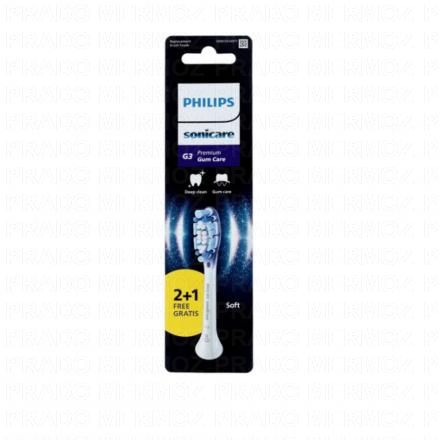 Sonicare G3 Premium Gum Care Recharge tête de brosse à dents Blanche 2+1