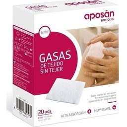 Aposán Compresses non tissées stériles 10 cm x 10 cm 20 compresses (2 u./sachet)