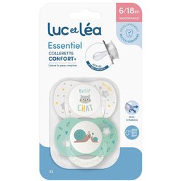 LUC ET LEA Duo de sucettes anatomiques – Petit chat et Petit escargot