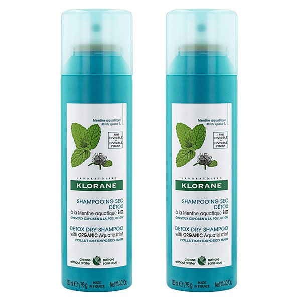 Menthe Aquatique Shampoing Sec Détox Anti-Pollution Lot de 2 x 150ml