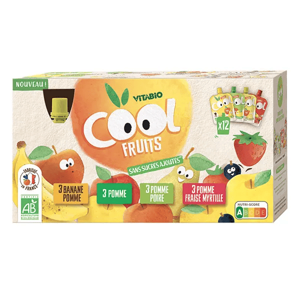 Cool Fruits Multiparfums 4 recettes Gourdes de 12 x90g