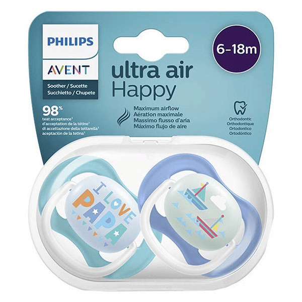 Sucette Ultra Air 6-18m Mixte Love Pap Lot de 2