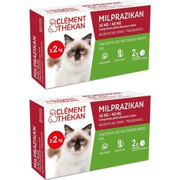 Clement Thekan Milprazikan Traitement Des Vers Plats Et Ronds Chat 2 Comprimés