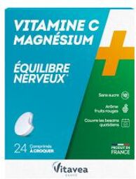 Vitamine C + Magnesium 24 comprimés à croquer - Boîte 2 tubes de 12 comprimés