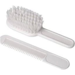 Pinceau doux Baby Blanc 1U + Peigne 1U.