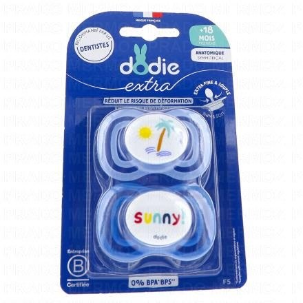 Extra - Sucette Anatomique duo +18mois smile bleu