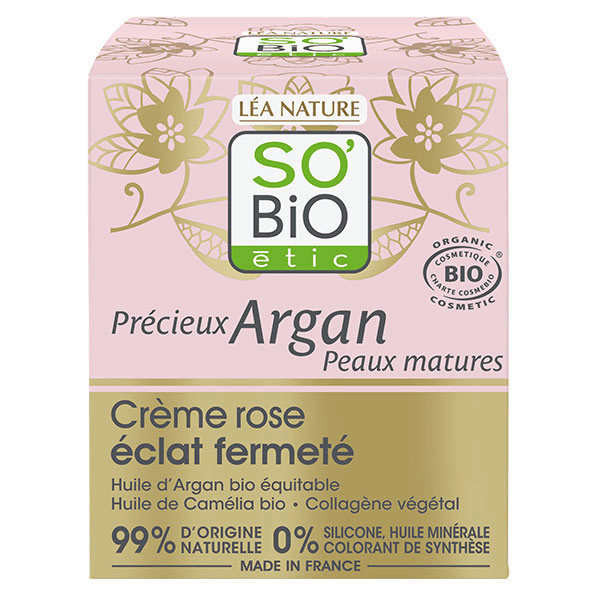 So'Bio Étic Précieux Argan Crème Rose Éclat Fermeté Jour Bio 50ml