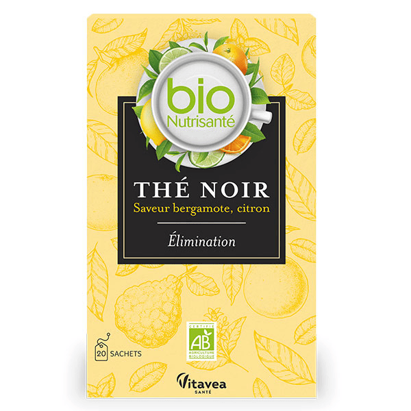 - Biosnutrisanté -  Thé noir saveur bergamote citron - 20 sachets