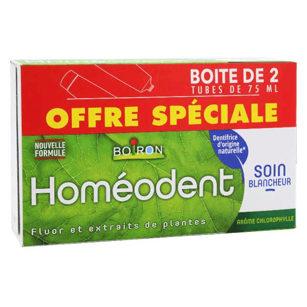 Homéodent Dentifrice Soin Blancheur Chlorophylle Lot de 2 x 75ml