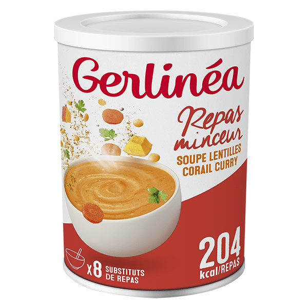 Soupe Minceur Lentilles Corail Curry Peu Calorique & Riche En Protéines Boite De 8 Repas