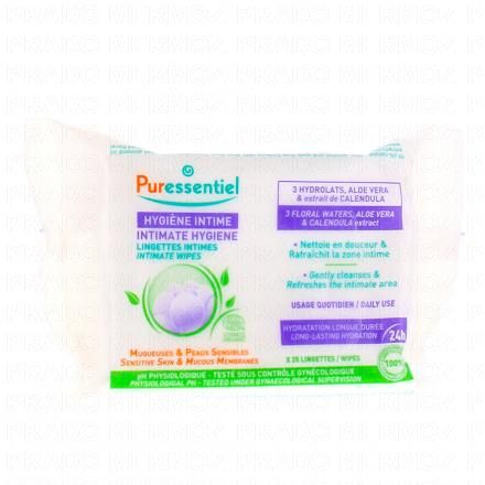 Hygiène intime - Lingettes intimes bio x25