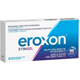 Eroxon® StimGel* pour problèmes d'érection - Aide à avoir une érection en 10 min - Traitement discret en gel compatible avec lubrifiant et préservatifs en latex - 4 doses à usage unique en tube
