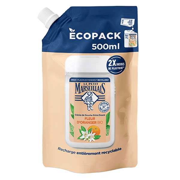 Recharge Crème de Douche Fleur d'Oranger Bio 500ml