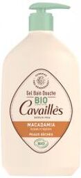 Rogé Gel Bain et Douche Huile de Macadamia Peaux Sèches Bio 1 L - Flacon-Pompe 1000 ml