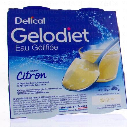 Gelodiet - Eau gélifiée citron 4x120g