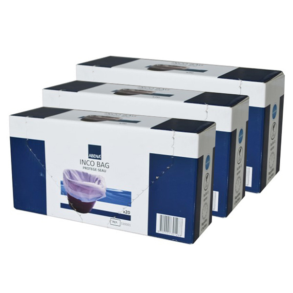 Inco Bag Sac Protège Seau Usage Unique - 20 unités Lot de 3