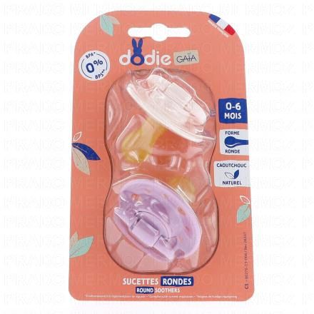 Sucettes duo ronde 0-6 mois rose / rose clair
