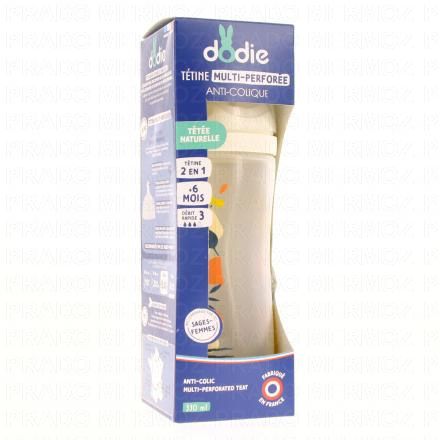 Biberon Tétine Multi-Perforée +6mois 330ml terracotta