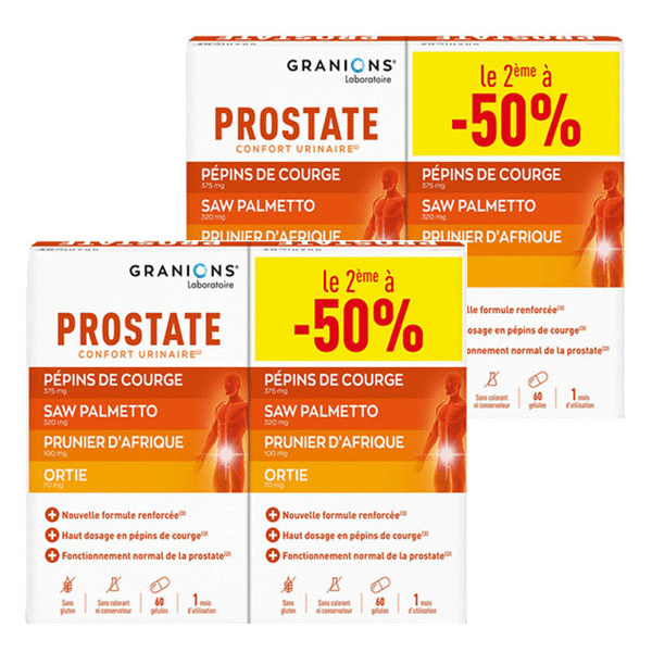 Granions Prostate Lot de 4 - Confort Urinaire - 4 mois