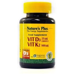 Nature's Plus Vitamine D3 K2 1000 Ui 90caps