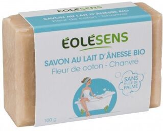 Eolesens Savon au Lait d'ânesse Fleur de Coton et Chanvre - 100g