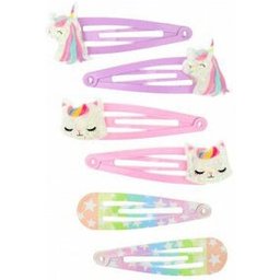 Hair Clips Multicolour Unicorn 6uts