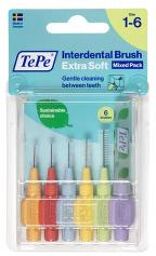 Interdental Brush Brossettes Interdentaires Extra Souples Assortiment Taille 1 à 6 - Blister 6 brossettes