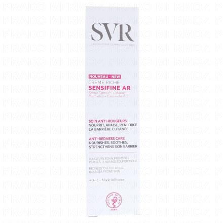 Sensifine AR crème riche hydratante/apaisante tube 40 ml