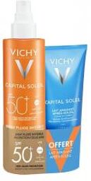 Capital Soleil Spray Fluide Invisible SPF50+ 200 ml + Lait Après-Soleil Visage Corps 100 ml Offert - Lot 2 produits