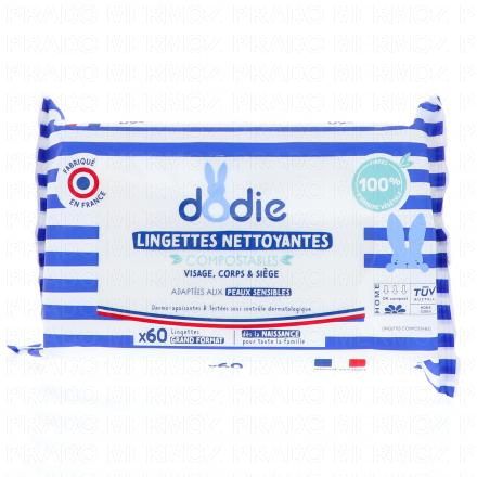 Lingettes nettoyantes en fibres biodégradables 60 lingettes