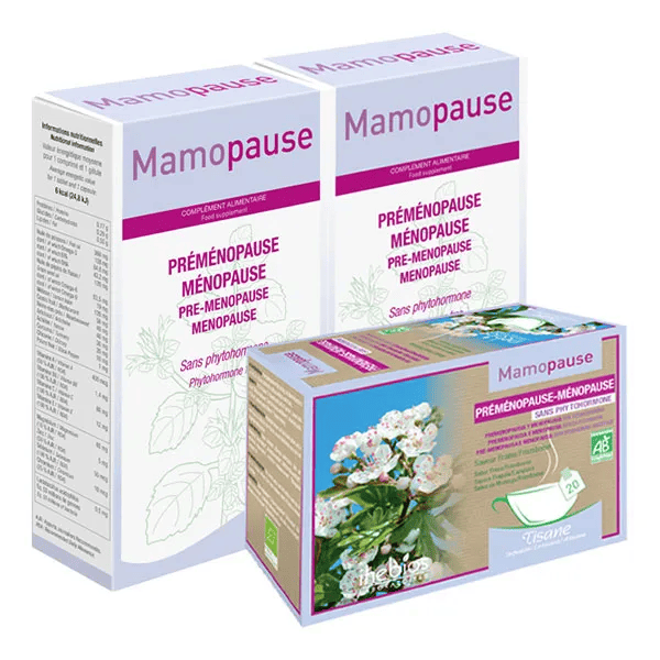 Mamopause Pack Préménopause & Ménopause sans phytohormone 2 Cures + 1 Tisane Offerte