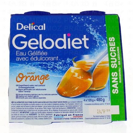 Gelodiet - Eau gélifiée avec édulcorant orange 4x120g