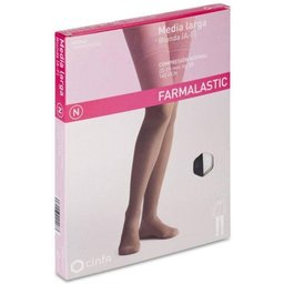 Bas Long Dentelle (A-F) Compression Normale Noir TS