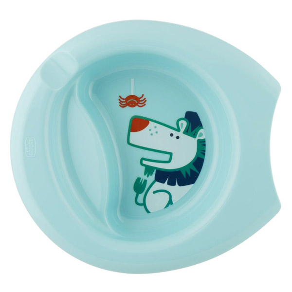 Repas Assiette Creuse Décorée avec Rebord +6m Bleu