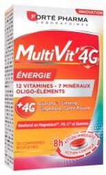 Forté Pharma Multivit 4 g Énergie - 20 Comprimés - Boîte 30 Comprimés Bicouches