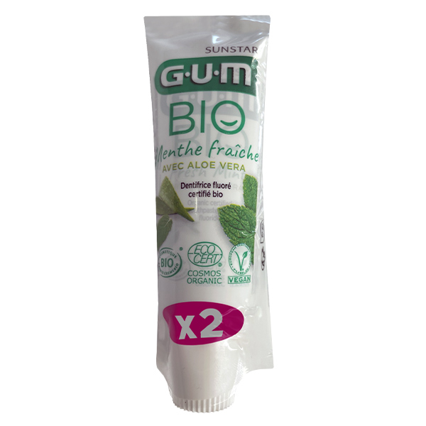 Dentifrice Fresh Mint Bio Lot de 2 x 12ml