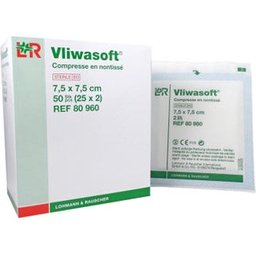 Lohmann &amp Rauscher Vliwasoft NT Compresse stérile 7,5x7,5cm 2x25 Sachets
