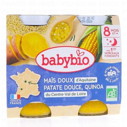 Repas du soir - Maïs Patate douce Quinoa bio 2x200g