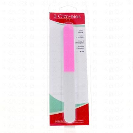 3 CLAVELES Lime à ongles flexible 3 usages à corindon fleurie 18 cm