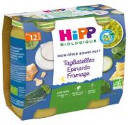 Mon Dîner Bonne Nuit Tagliatelles Épinards Fromage dès 12 Mois Bio 2 Pots - Carton 2 pots de 250 g