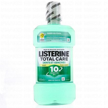 Total Care - Bain de bouche Dents et gencives gout plus léger sans alcool 500ml