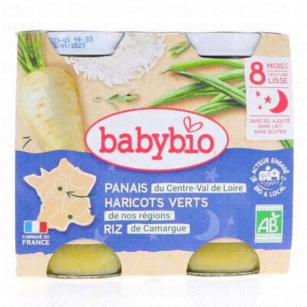 Repas du Soir - Petits pots de panais, haricots verts, riz, dès 8 mois, 2 x 200 gr