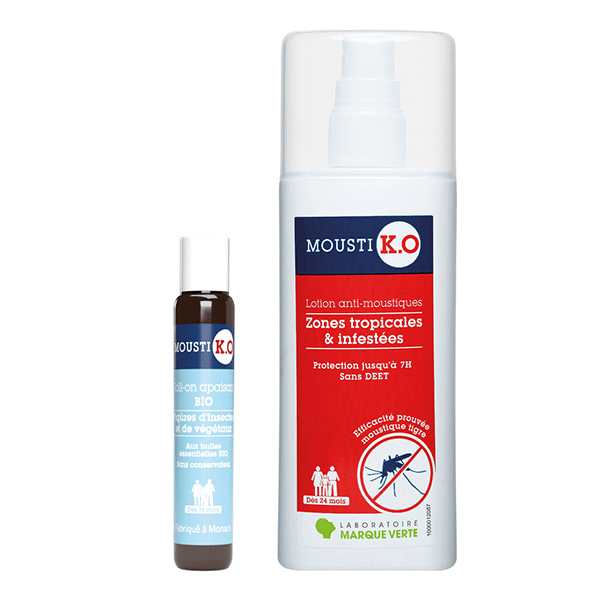 duo lotion anti-moustiques zones tropicales + roll-on apaisant bio